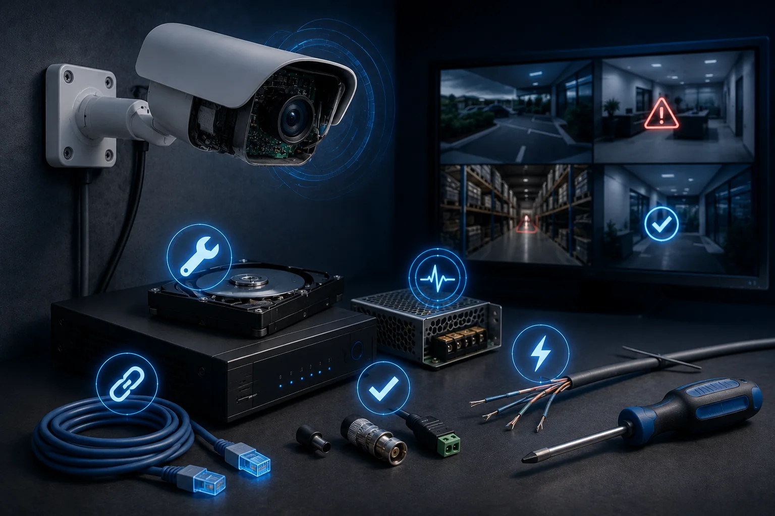 Mantenimiento correctivo de sistemas de videovigilancia