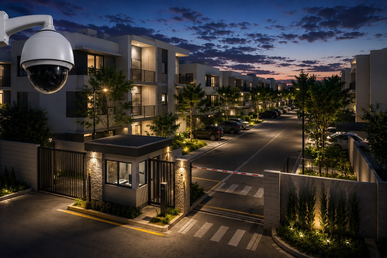 Viviendas y complejo residencial con control de acceso y videovigilancia